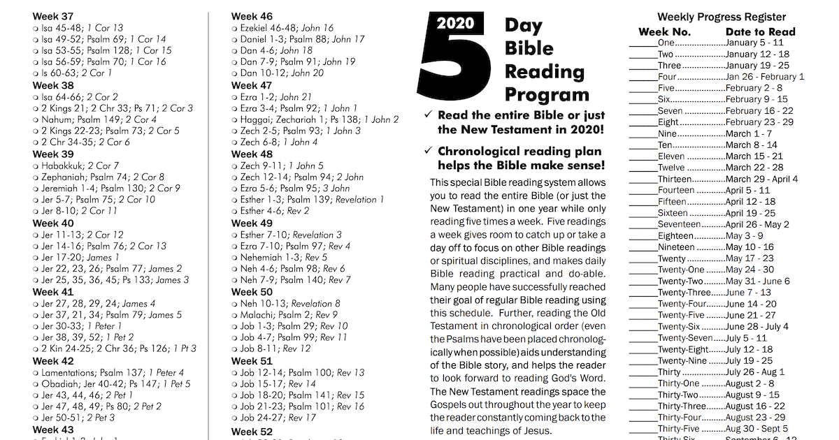 Bible Reading Plan 2022 Goshen.Church